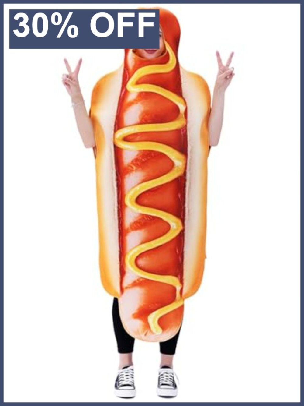 Hot Dog Costume Adult One Size Tunic Polyester Halloween Cosplay